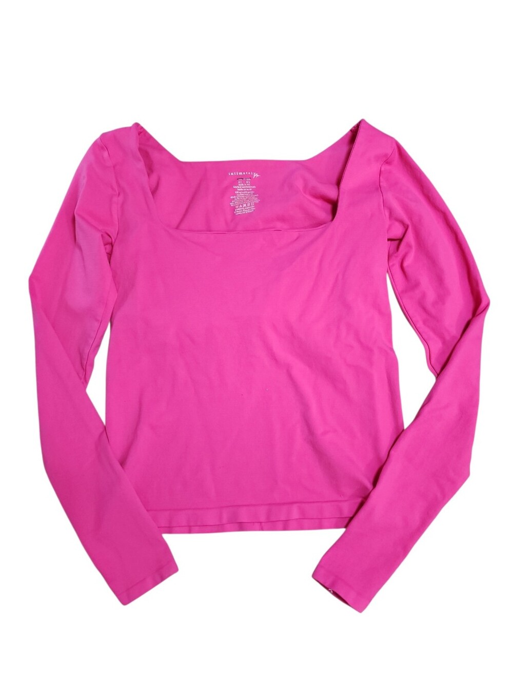 Free People Top Clean Lines Long Sleeve Pink Top Size Medium Large